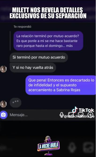 Milett Figueroa revela cómo fue el término de su relación con Marcelo Tinelli.