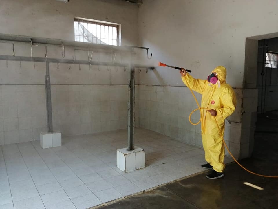 Lambayeque: realizaron jornada de limpieza y desinfección en espacios públicos por el COVID-19 (Foto difusión).