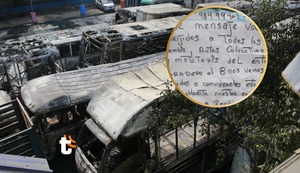 Independencia: Transportistas reciben carta de amenaza de Los Pulpos tras incendio de 26 buses