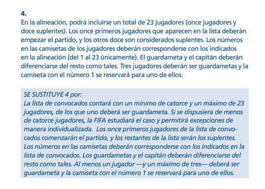 Reglamento FIFA.