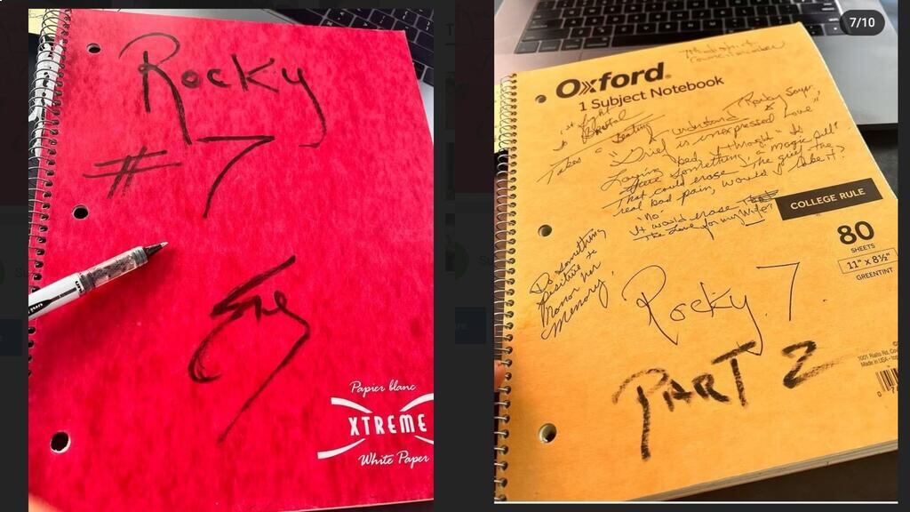 Los apuntes de Sylvester Stallone en los que revela lo que pudo ser Rocky 7 (Foto: Sylvester Stallone)