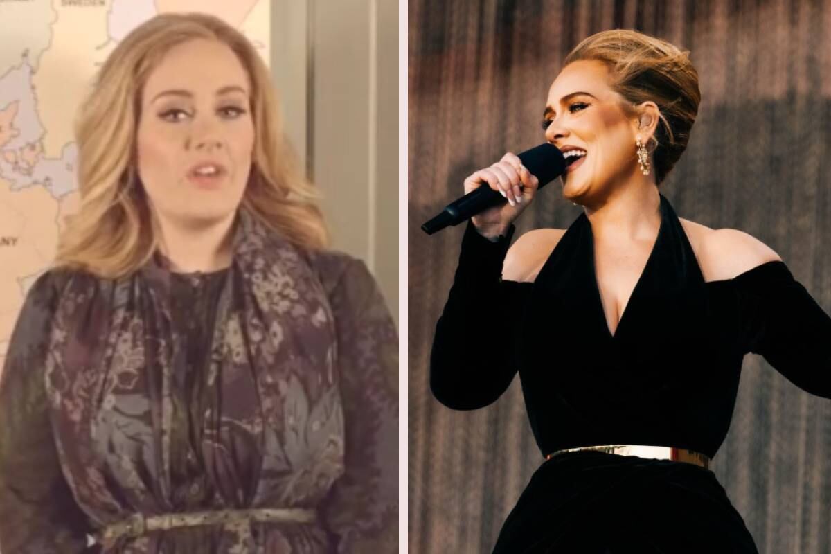 Una imagen que compara el pasado y presente de Adele. Hoy luce una envidiable figura.. (Foto: IG Adele).