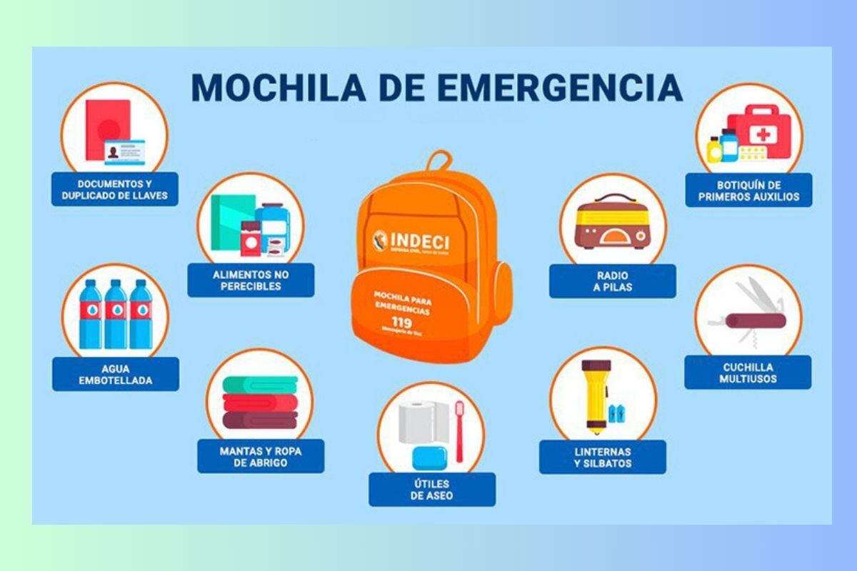 Ten a la mano la mochila de emergencias. Foto: Alerta USIL.