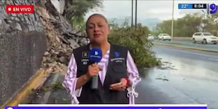Reportera transmitía en vivo sin imaginar accidente. (Captura Gamavisión)