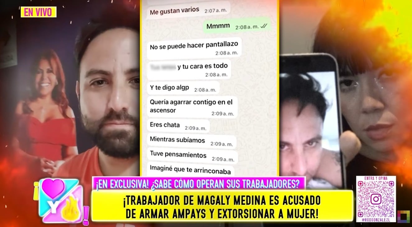 Chats que comprometería al reportero de Magaly Medina.
