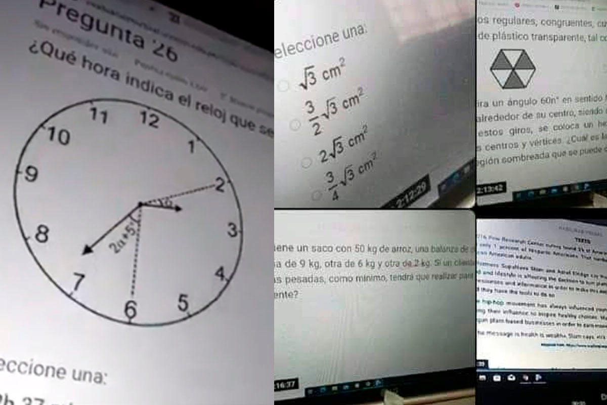 San Marcos detalló que las capturas y videos no corresponden a la prueba virtual. (Foto: Captura de imágenes de Twitter)