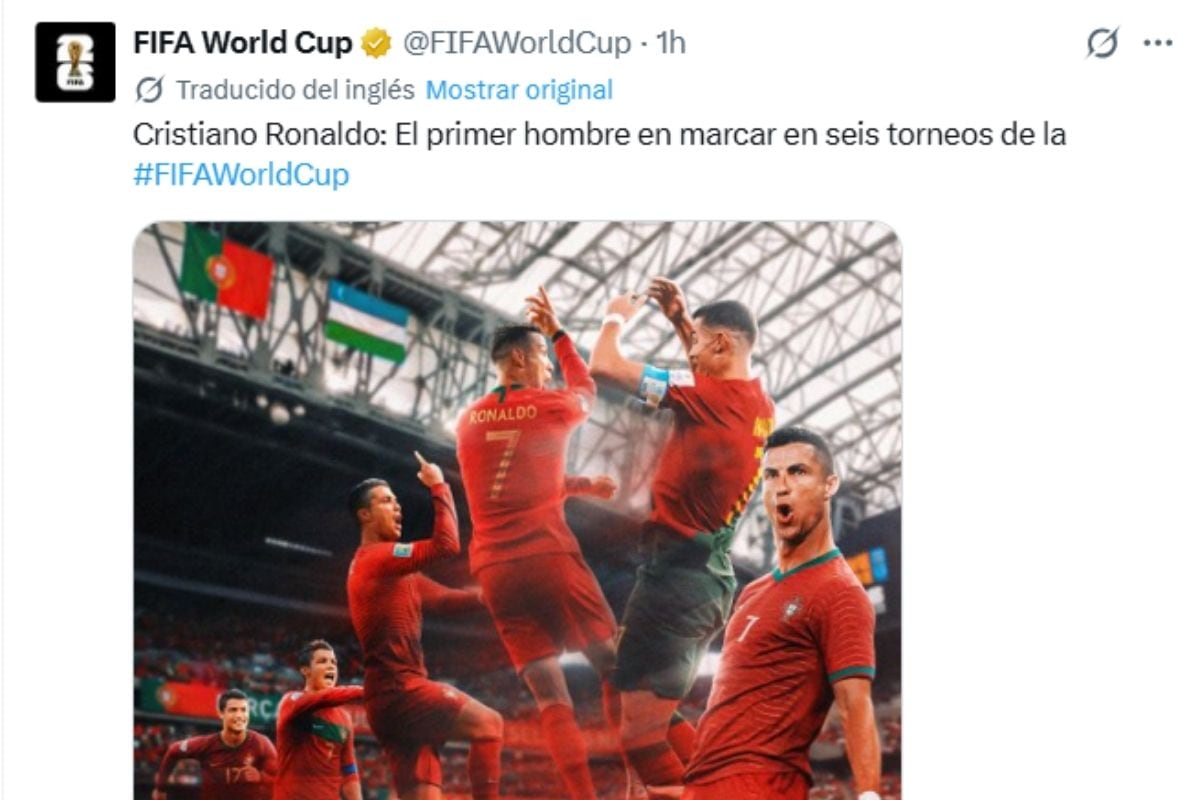FIFA compartió en sus redes sociales la importante marca de CR7 (Foto: @fifa)