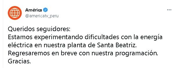 Mediante un comunicado, América informó sobre la situación de su señal. (Twitter)