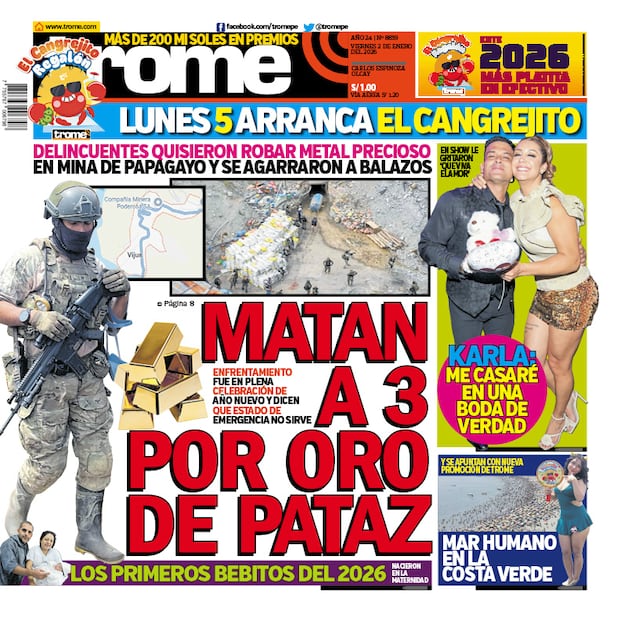 Portada Trome viernes 2 de enero de 2026