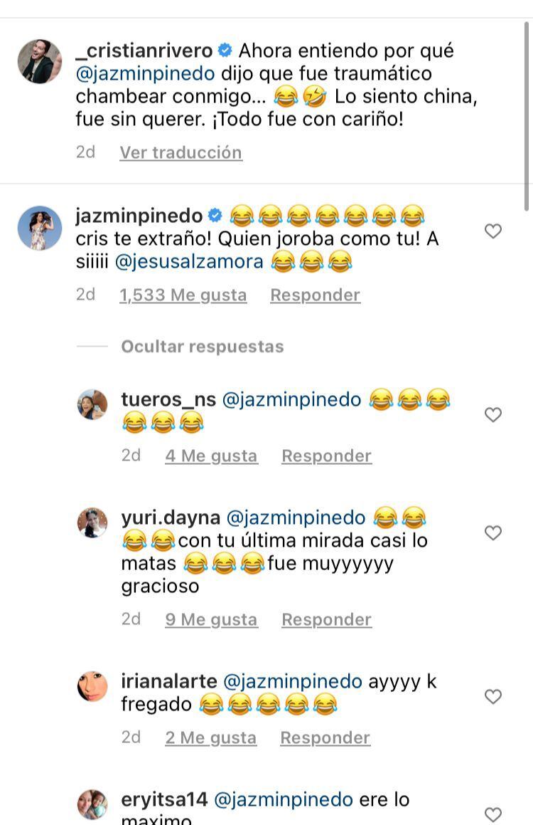 Jazmín Pinedo le respondió así a Cristian Rivero tras recordar cruel broma Foto: Captura