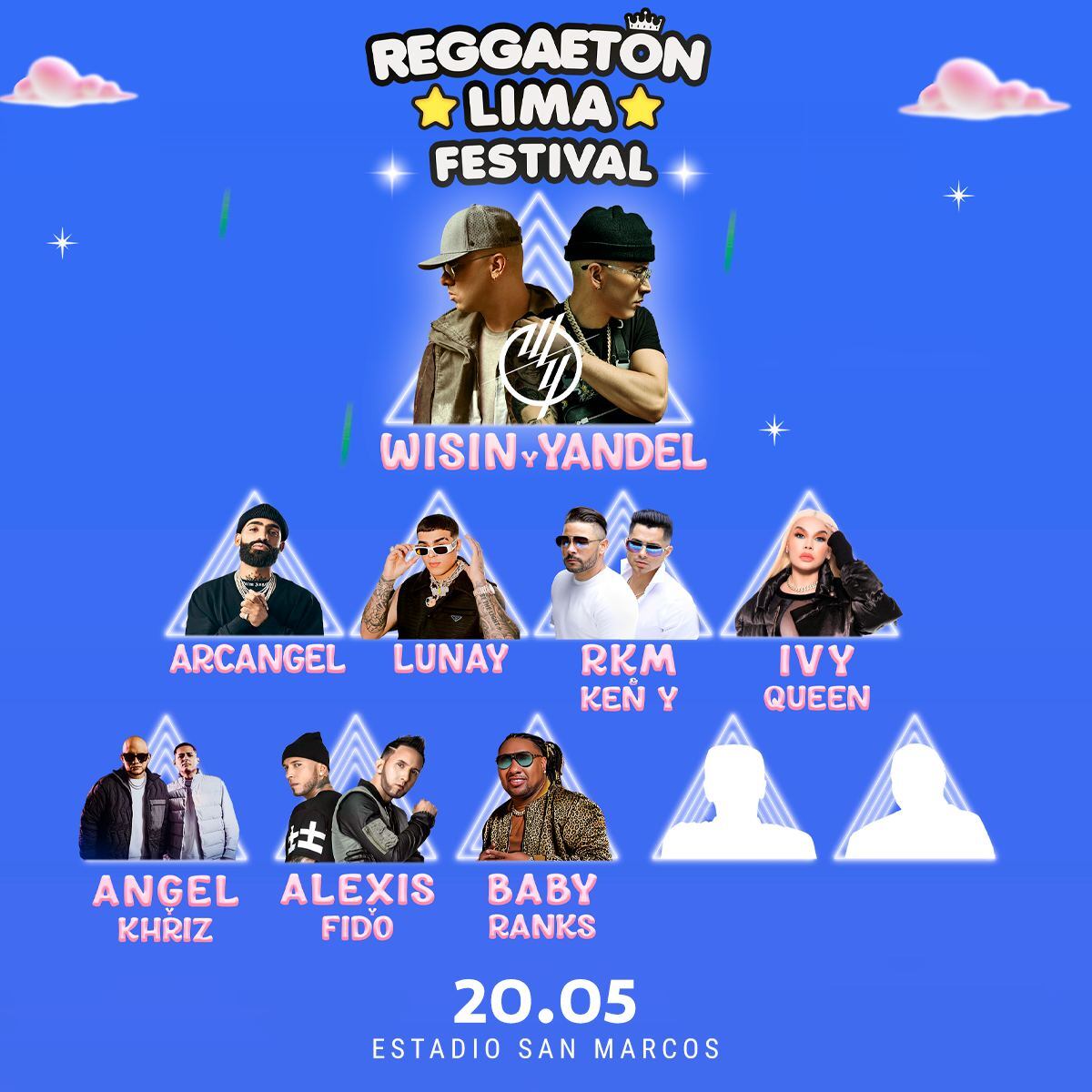 La cartelera del Reggaetón Lima Festival, evento urbano que tendrá lugar en mayo en Lima.