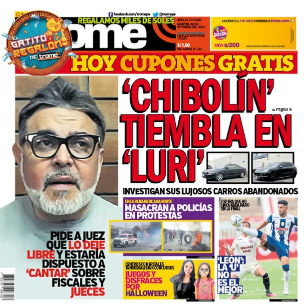 Portada impresa del martes 29 de octubre de 2024