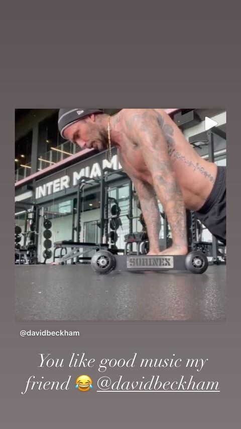 David Beckham entrena con música de Maluma. (Instagram @maluma)