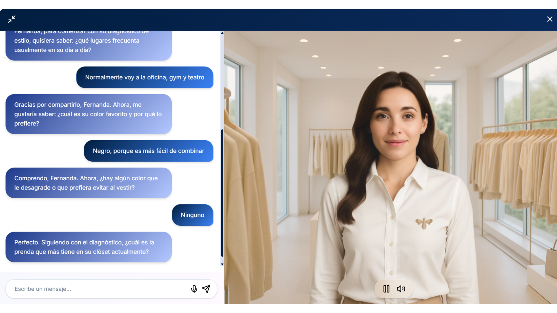 Vanessa es la única asistente virtual de moda en el país.