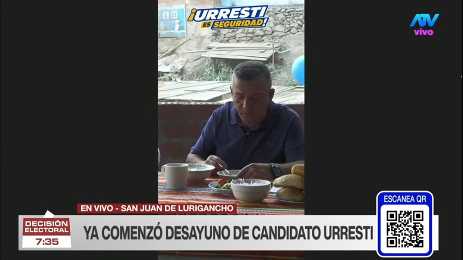 Daniel Urresti tomó desayuno en San Juan de Lurigancho