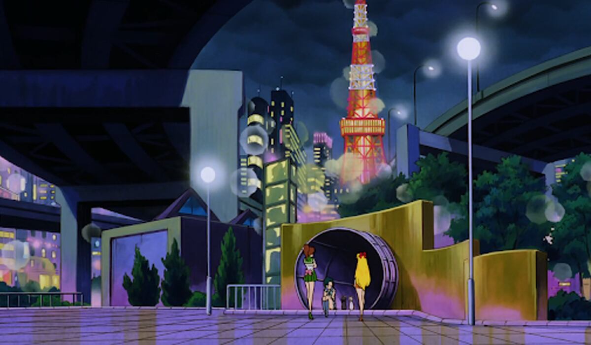 Así luce la torre de Tokio en Sailor Moon, una de las locaciones más recurrentes del ánime. (Foto: Sailor Moon)