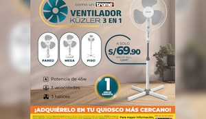 Ventilador Küzler 3 en 1: la nueva promoción de Trome para refrescar tu hogar este verano