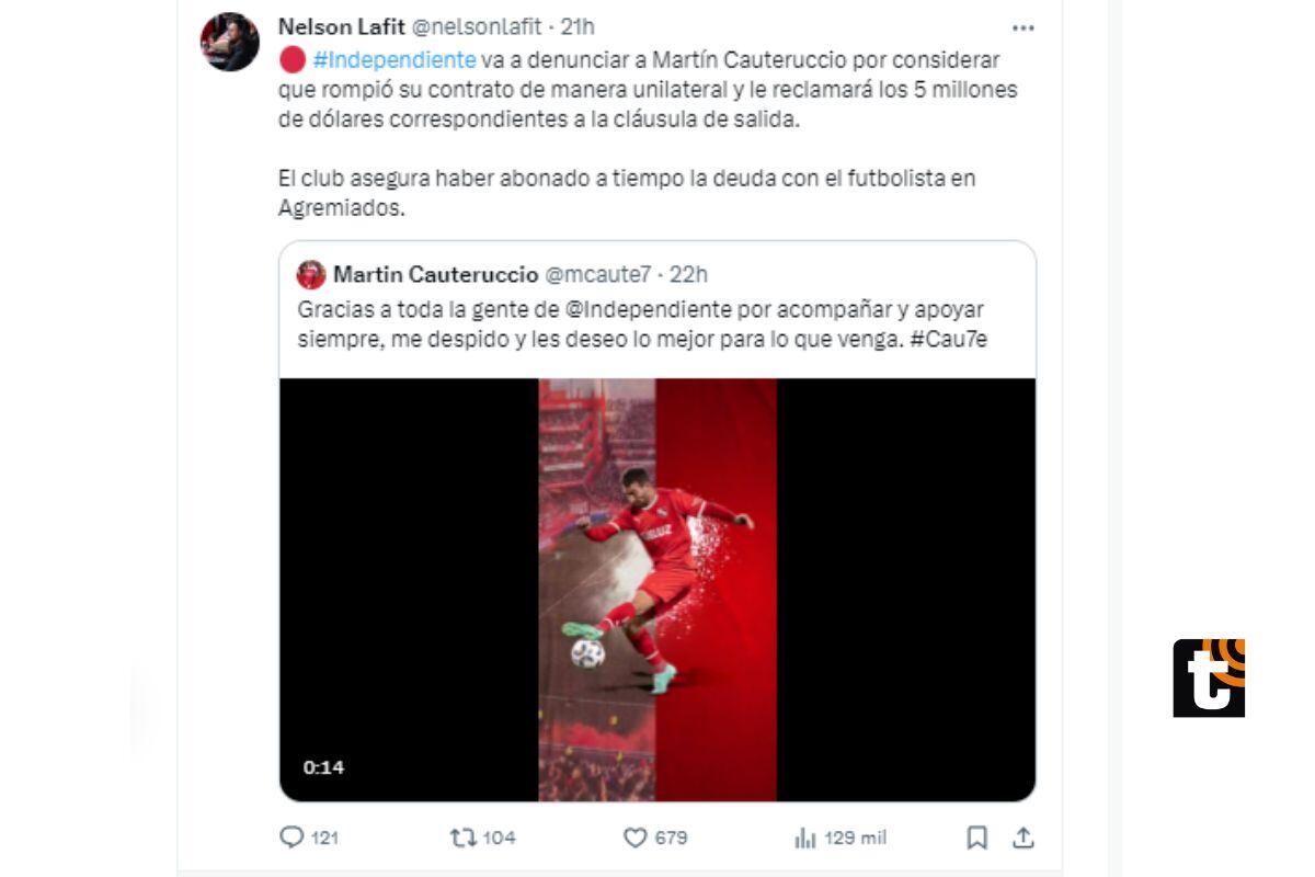 Perioditas argentino adelanta acció legal de Independiente (@nelsonlafit)