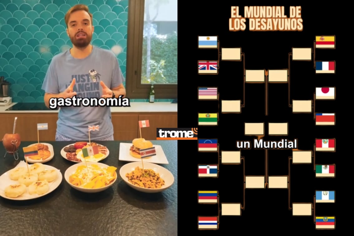 El pan con chicharrón en el Mundial de Desayunos de Ibai. (Compos.:Isabel Medina / Trome).