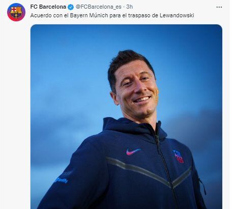 Barcelona anunció así el fichaje de Robert Lewandowski.