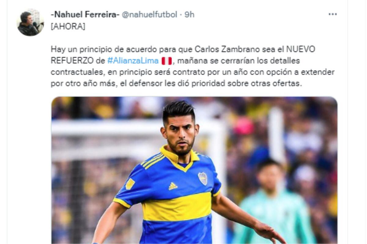 Periodista argentino recogió versión desde cuadro argentino (@nahuelfutbol)