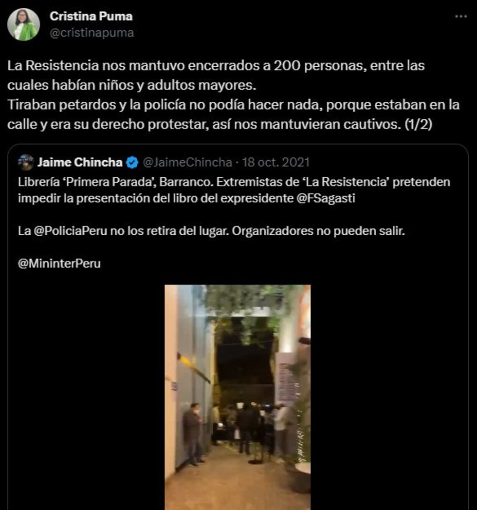 Críticas diversas por la reunión del Ministerio de Cultura con la controvertida “Asociación civil La Resistencia”, protagonista de diversos hechos de violencia.