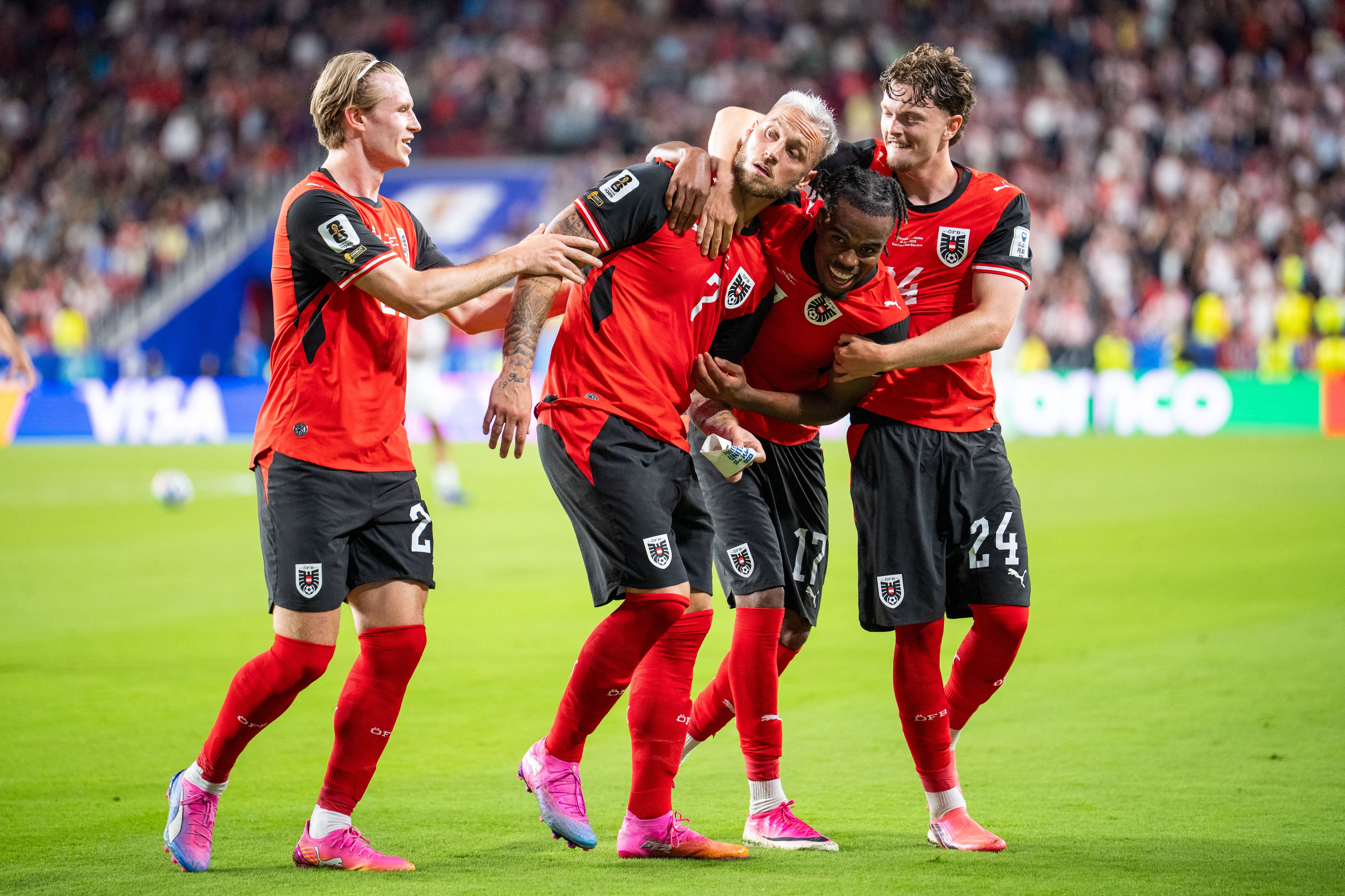 Austria vs. Jordania en el Mundial 2026. (Photo by GEORG HOCHMUTH / APA / AFP) / Austria OUT / SOUTH TYROL OUT