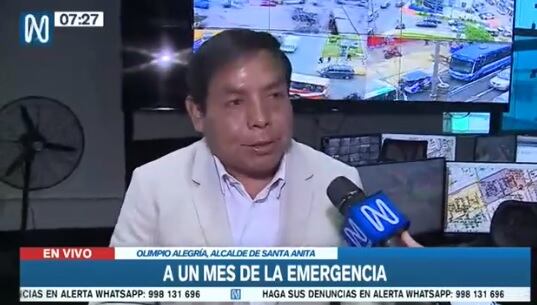 Alcalde de Santa Anita, Olimpio Alegría, también mostró su rechazo a la censura de Vicente Romero. (Foto: Canal N / Captura)