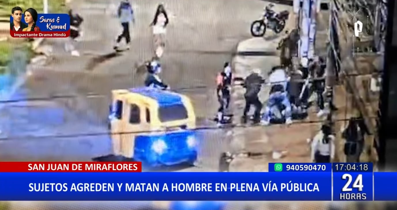 Matan y agreden a hombre en plena vía pública en SJM y cámara registra el ataque por un grupo de individuos.