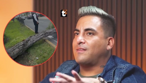 Tommy Portugal vive tremendo susto mientras manejaba tras caída de árbol en San Isidro