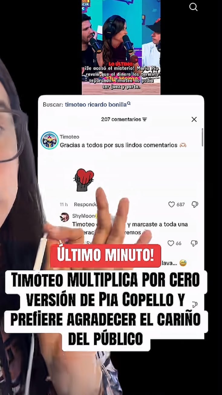 ‘Timoteo’ se pronuncia tras confesión de María Pía sobre su distanciamiento por dinero.