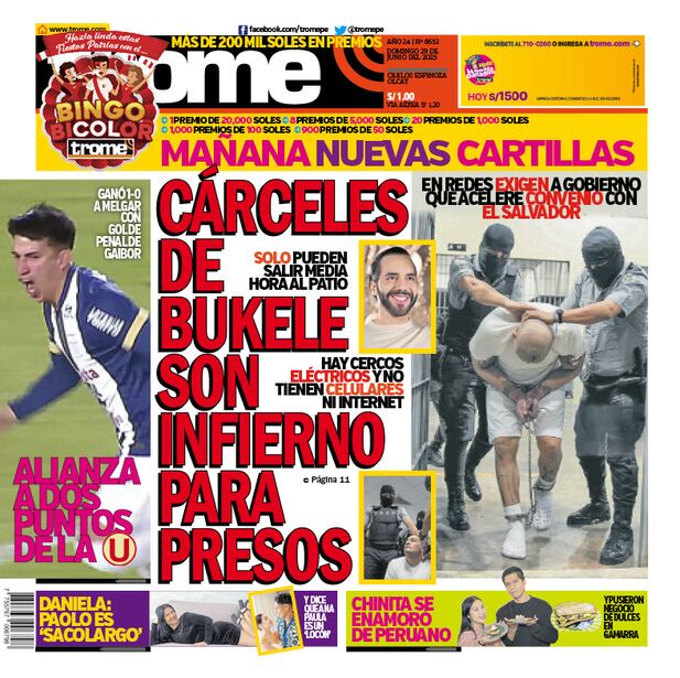 Portada Trome domingo 29 de junio de 2025