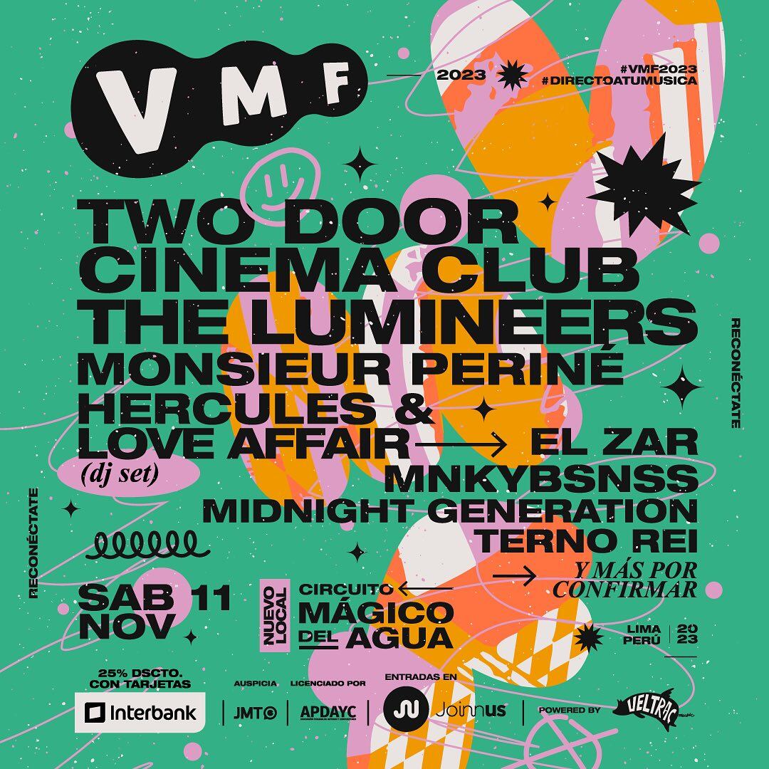 VMF Festival 2023 se realizará el sábado 11 en el Circuito Mágico del Agua. Foto: Veltrac Music