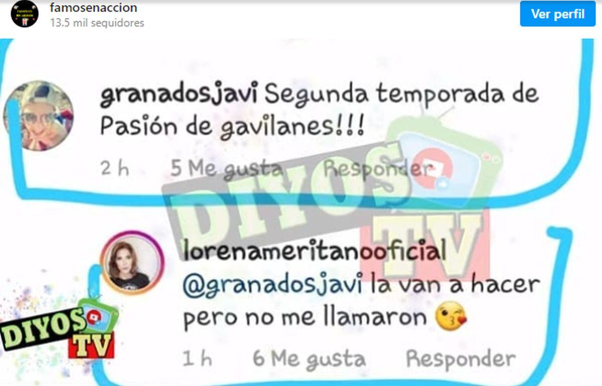 Lorena Meritano confirmó que habrá segunda temporada de "Pasión de gavilanes". Aunque después borró el mensaje (Foto: Instagram)