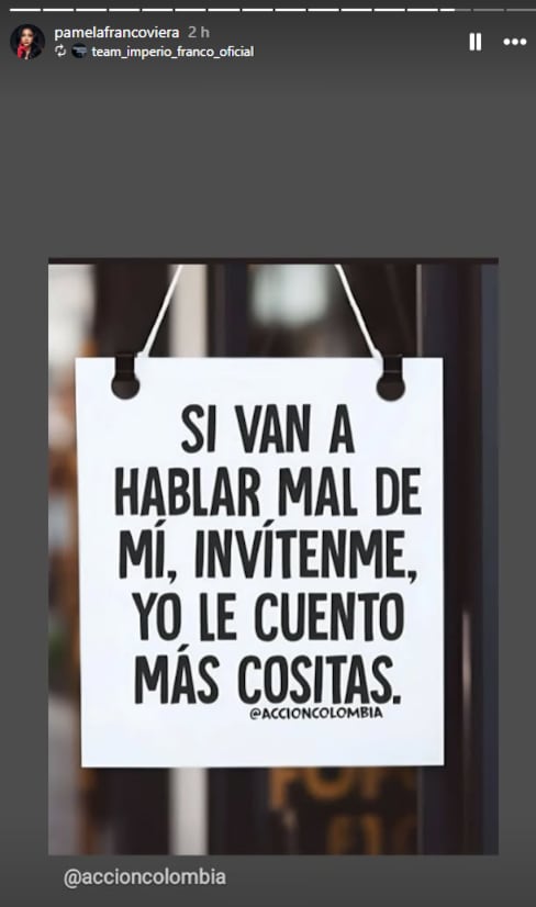 Instagram de Pamela Franco.