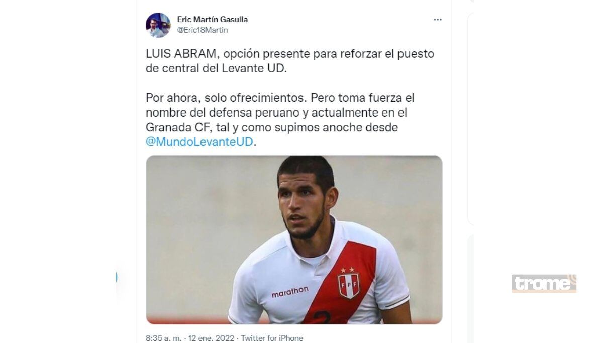 Periodista español reveló negociación entre ambos clubes (@Eric18Martin)