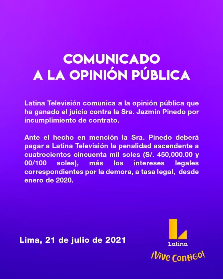 Comunicado de Latina.