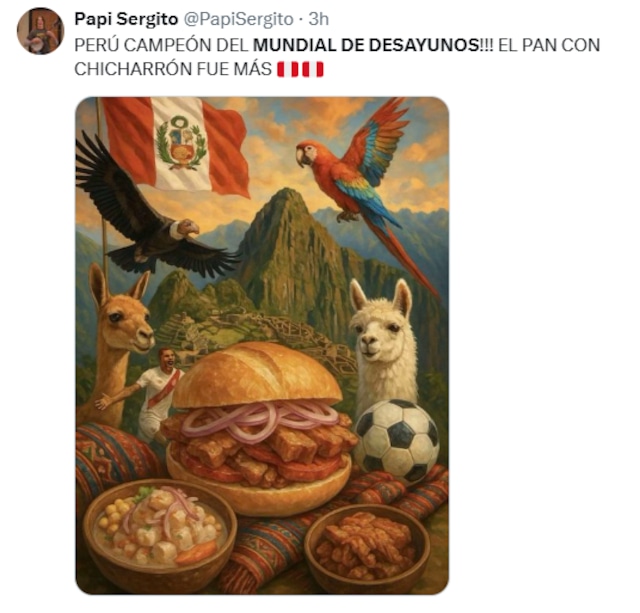 Meme tras la victoria del pan con chicharrón en el Mundial de desayunos de Ibai Llanos.