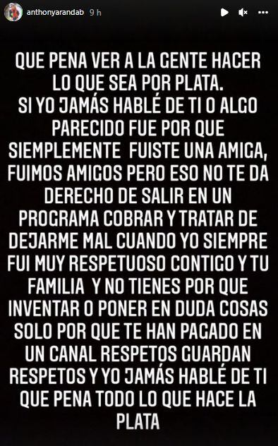 Anthony Aranda rompe su silencio y explota contra Paula Manzanal