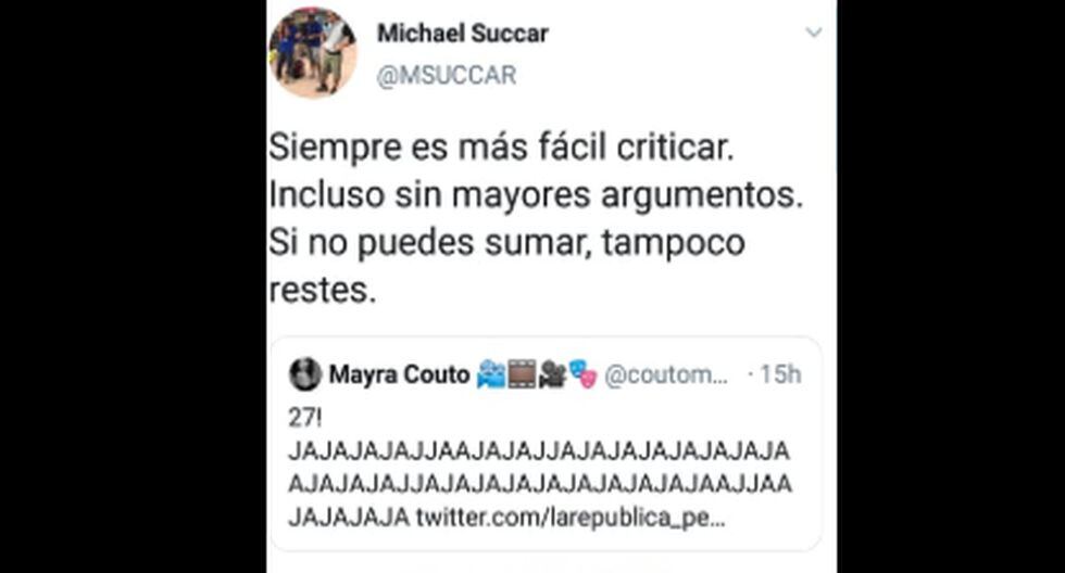 Michael Succar respondió a Mayra Couto por burlarse de la donación del Papa Francisco. (Twitter)