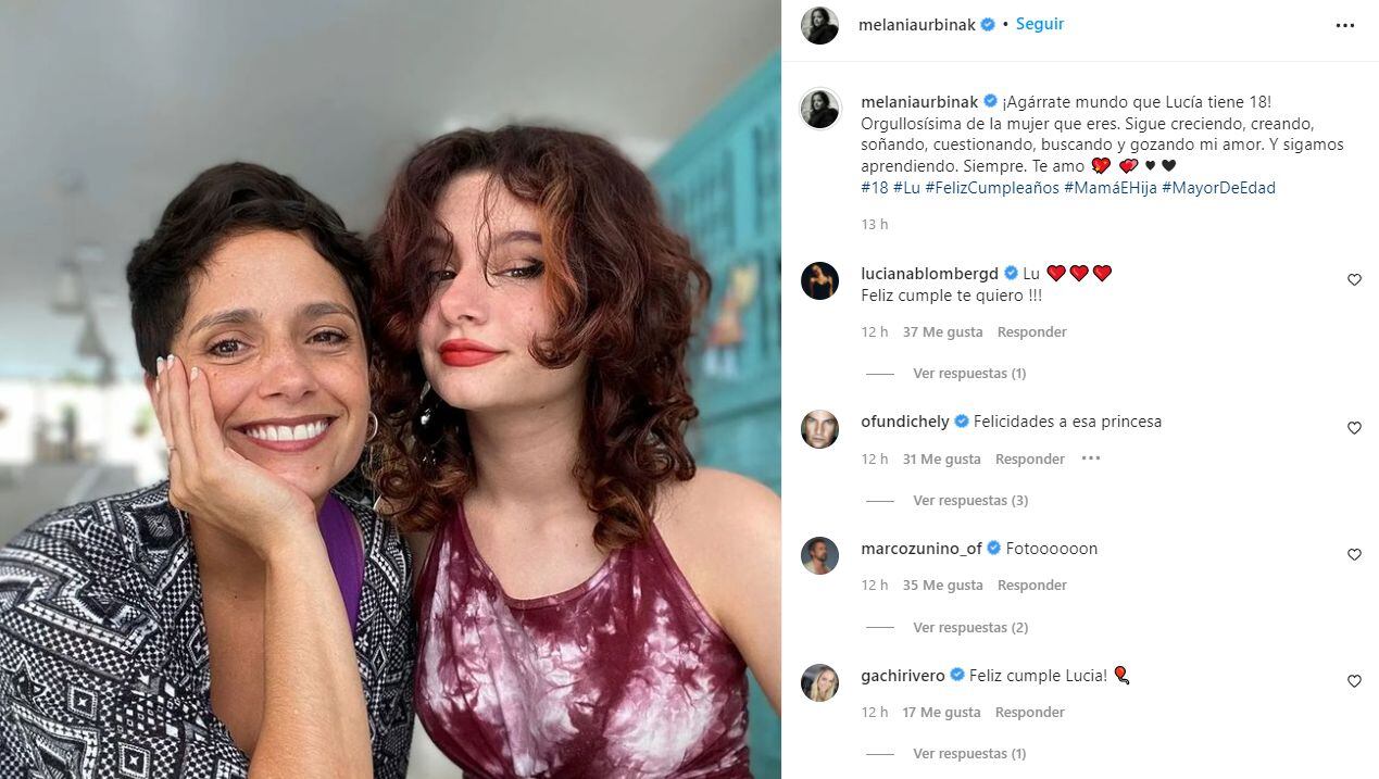 Melania Urbina festeja los 18 años de su hija Lucía