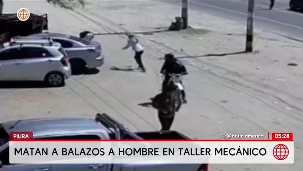 Las cámaras de seguridad captaron el ataque en taller mecánico. Foto: América Noticias
