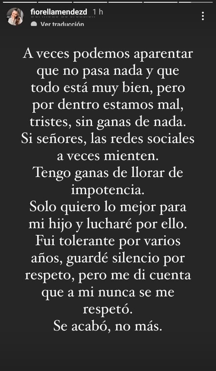 Fiorella Méndez arremete en redes sociales. Foto: Instagram
