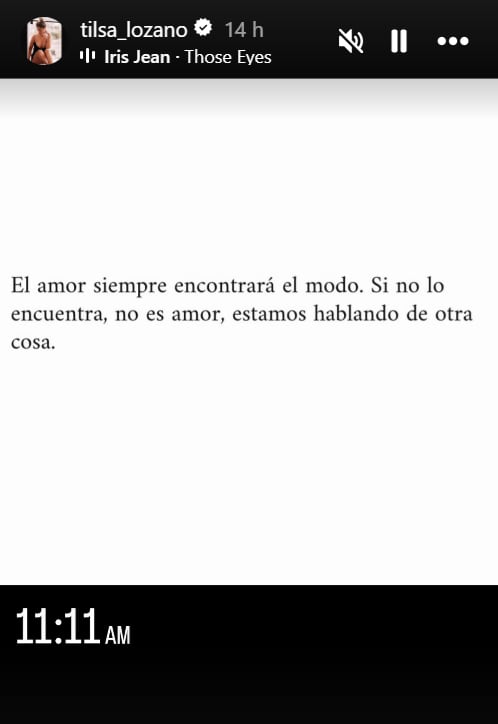 Tilsa Lozano lanza mensaje sobre el amor en su Instagram.