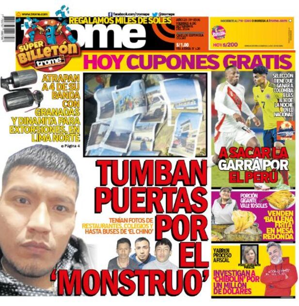 Portada impresa de Trome del viernes 6 de septiembre de 2024