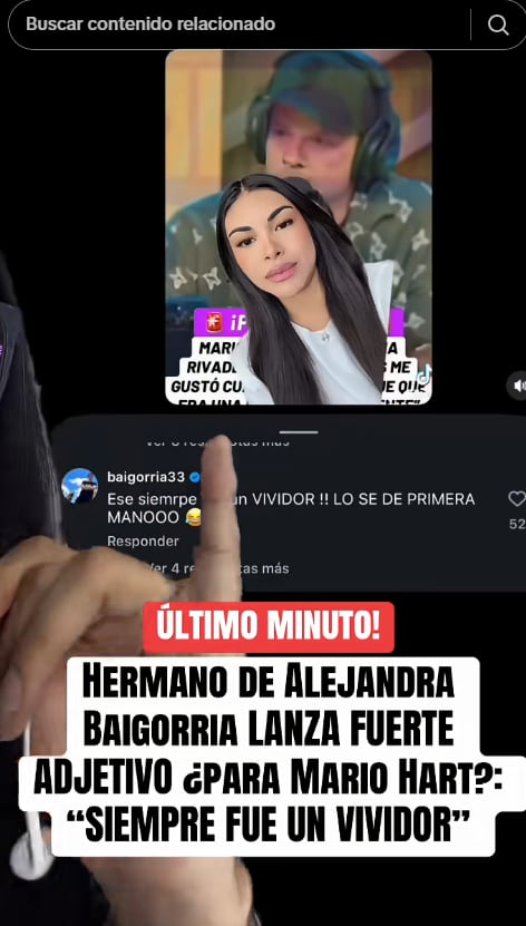 Sergio Baigorria arremete contra Mario Hart y lo tilda de 'vividor'.