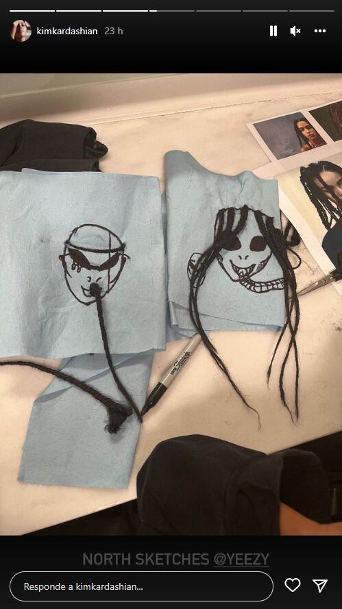 Los diseños que hizo la pequeña North West. (Foto: @kimkardashian / Instagram)