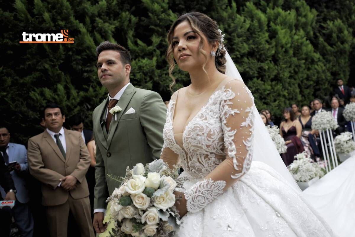 Estrella Torres y Kevin Salas sellaron su unión en matrimonio. (Foto: Lady Gamarra /@gec)