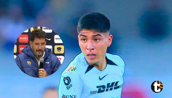Piero Quispe jugó su primer partido como titular en Pumas