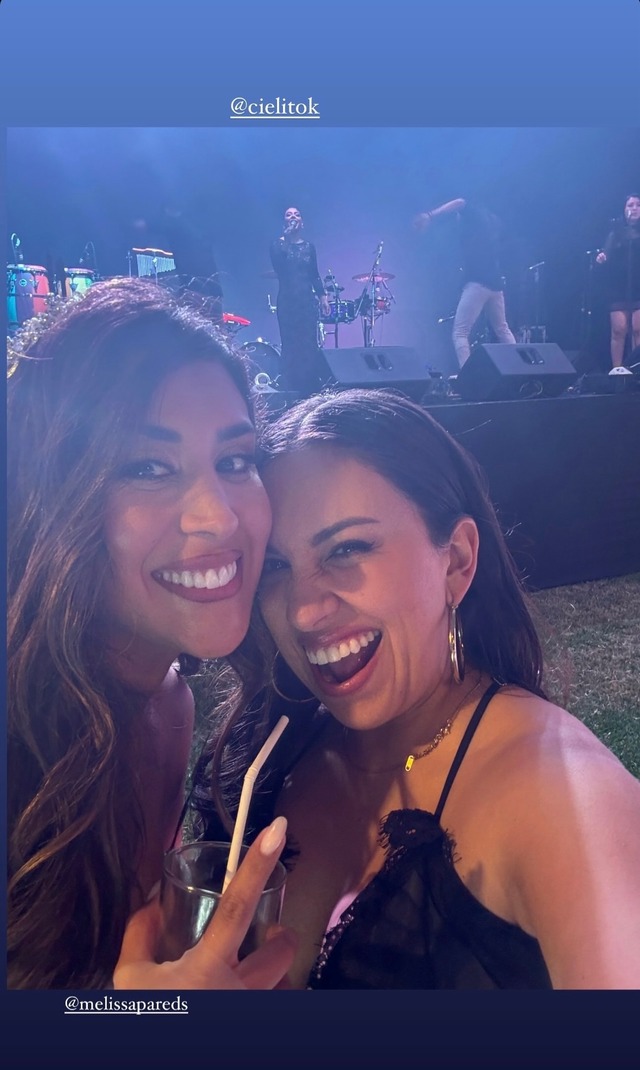 Gina Yangali en la boda de Melissa Paredes y Anthony Aranda.